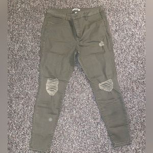 Refuge Green Distressed Jeans